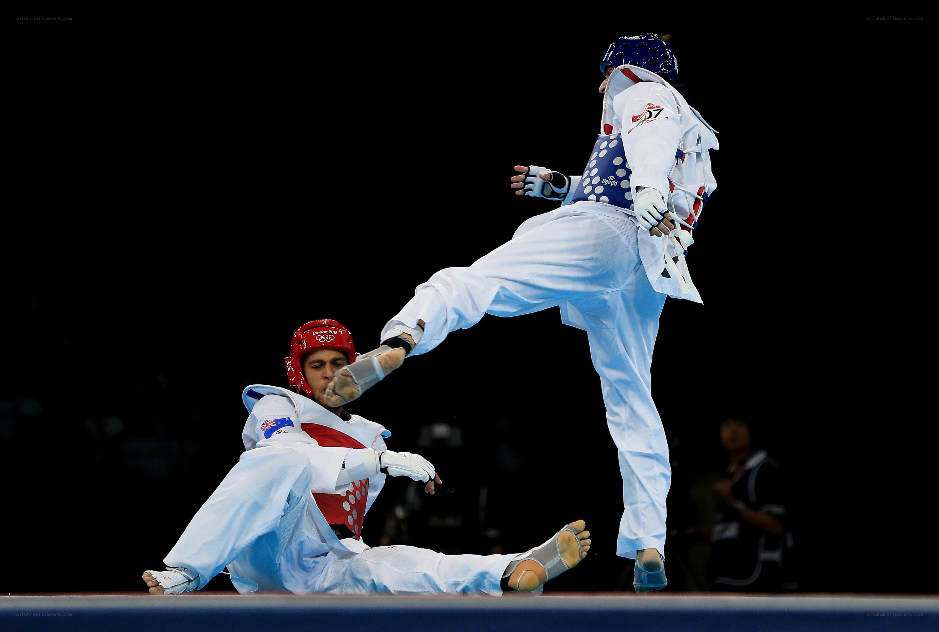 Taekwondo match action