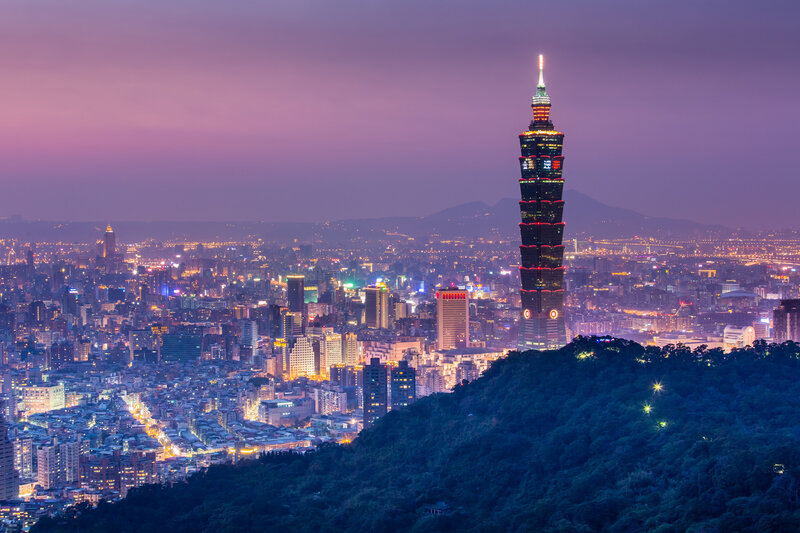 Taipei 101 at Dusk — Purple, Serene