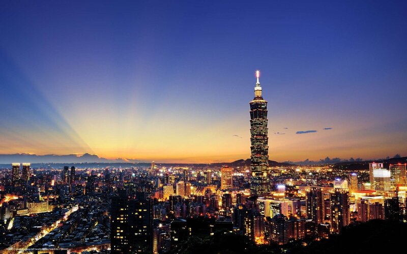 Taipei 101 Skyscraper — Blue, Dramatic, Night