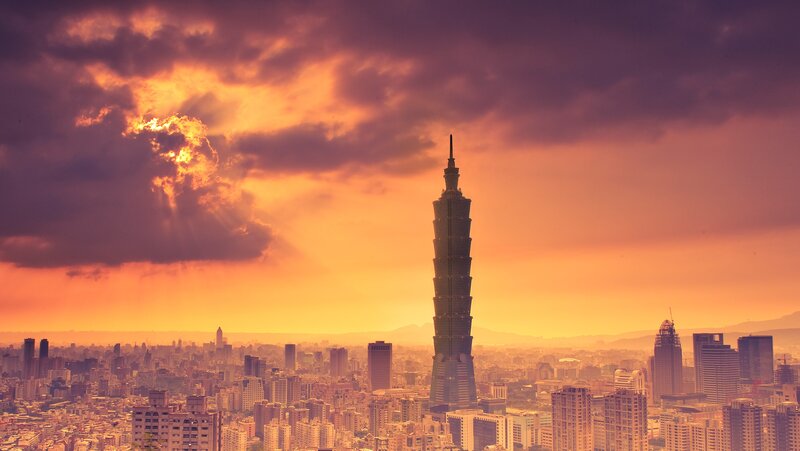 Taipei 101 Tower — Orange, Dramatic