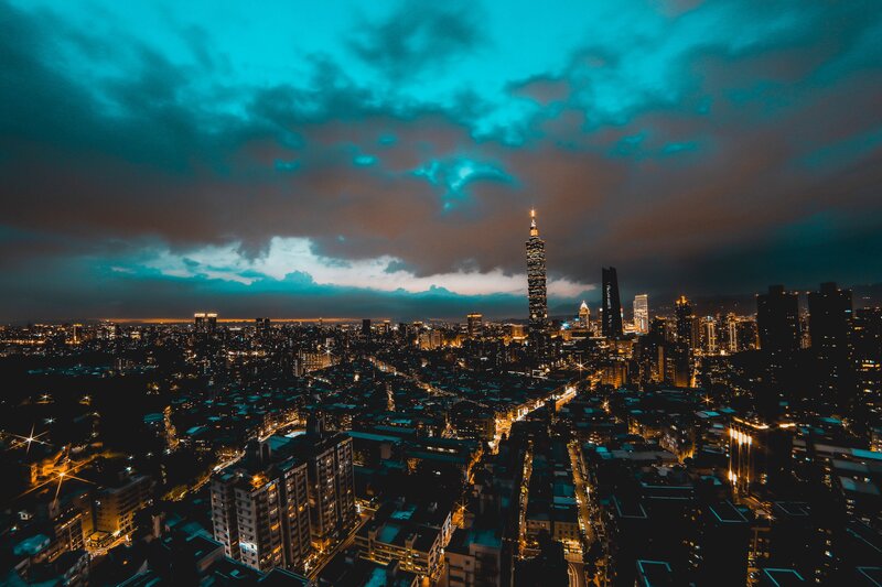 Taipei city skyline at night