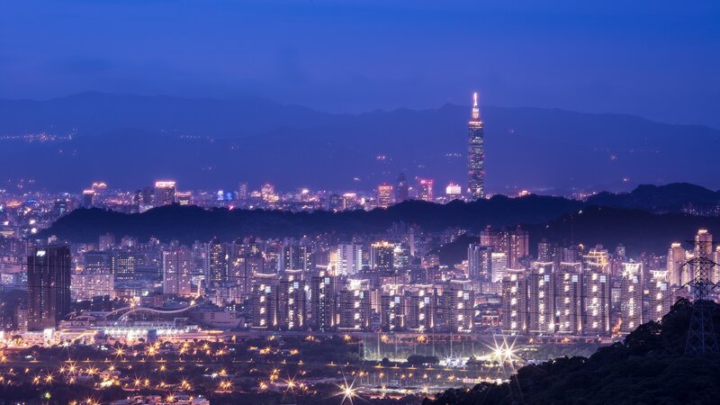 Taipei city skyline at night