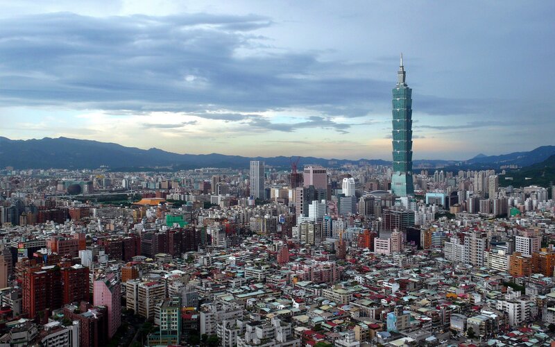 Taipei city skyline with Taipei 101