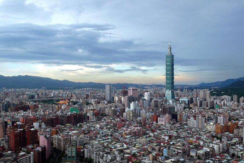 Taipei city skyline with Taipei 101