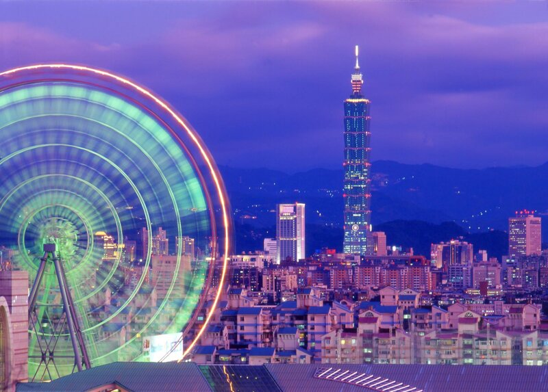 Taipei cityscape at dusk