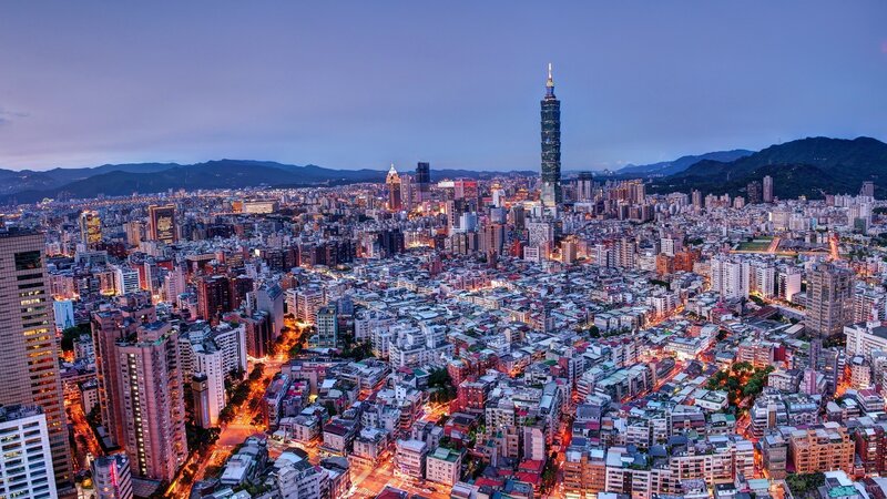 Taipei Cityscape at Dusk — Blue, Serene, Night