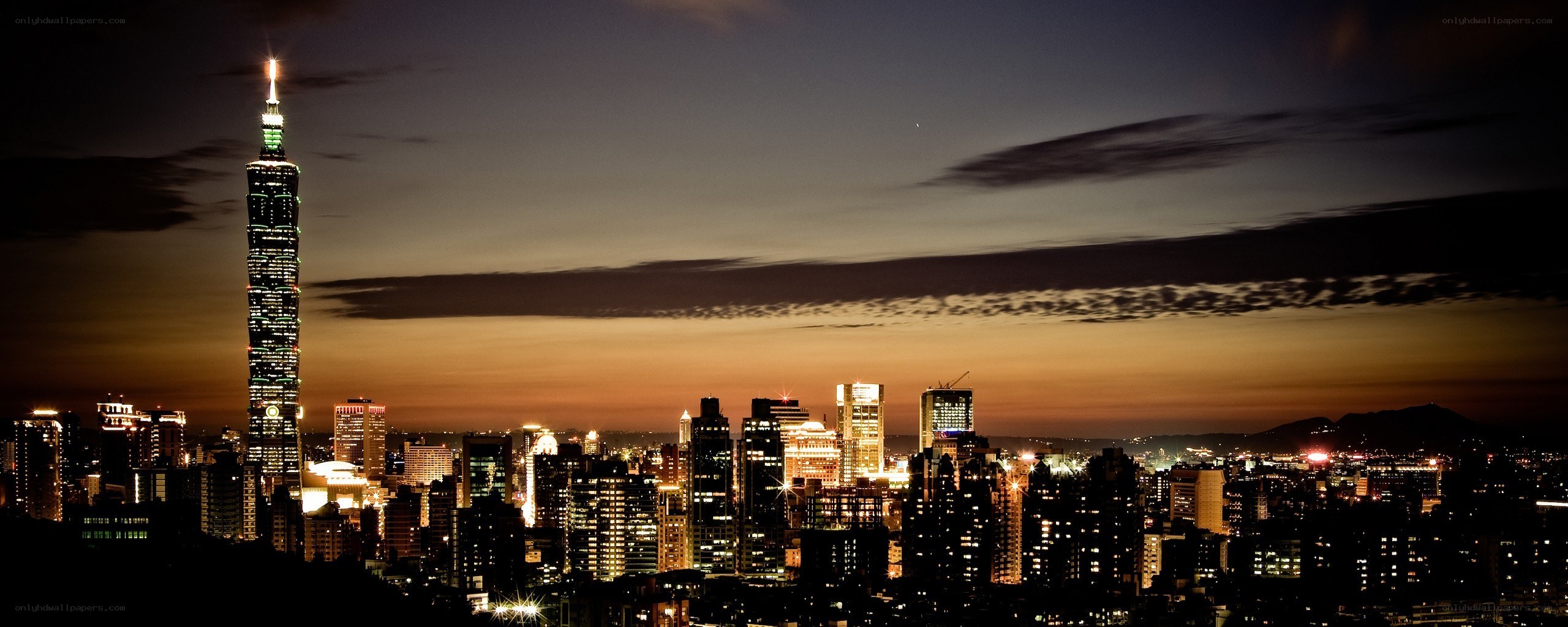 Taipei skyline at dusk