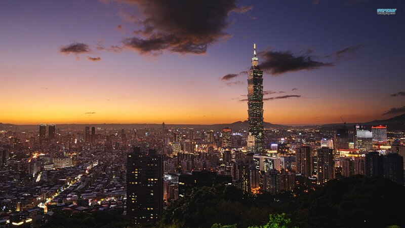 Taipei skyline at dusk