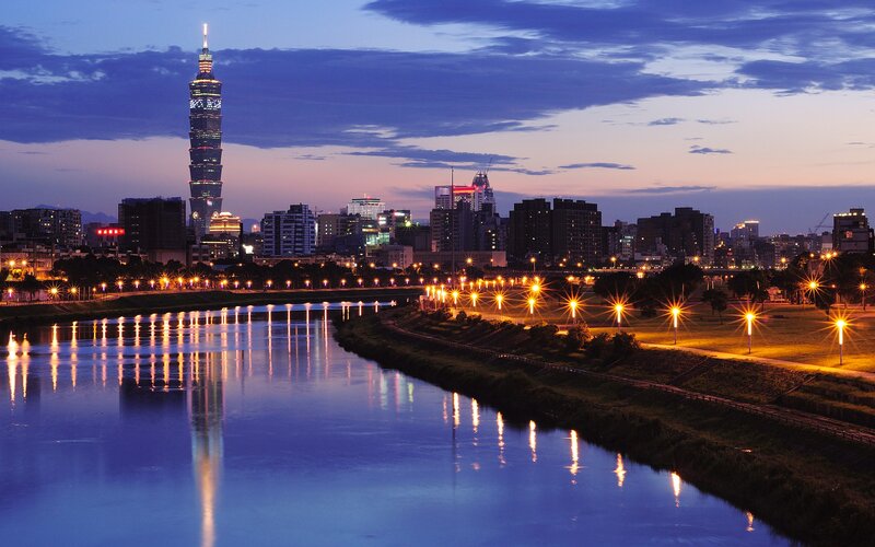 Taipei skyline at dusk