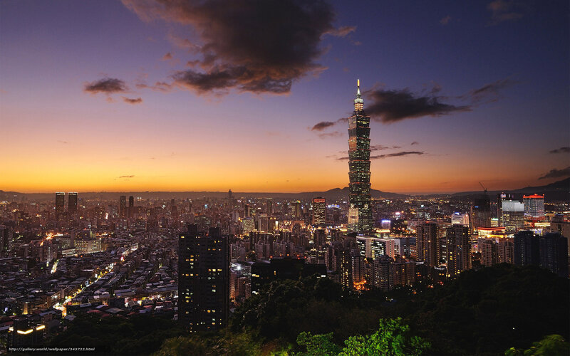Taipei skyline at dusk