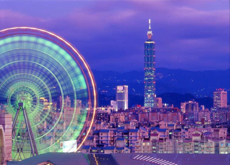 Taipei Skyline at Night — Purple, Dramatic