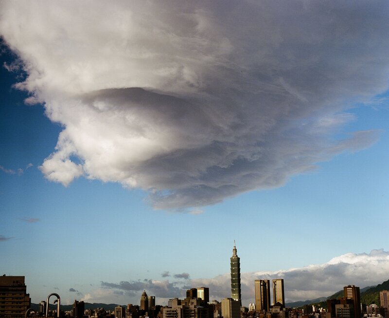 Taipei skyline with dramatic cloud