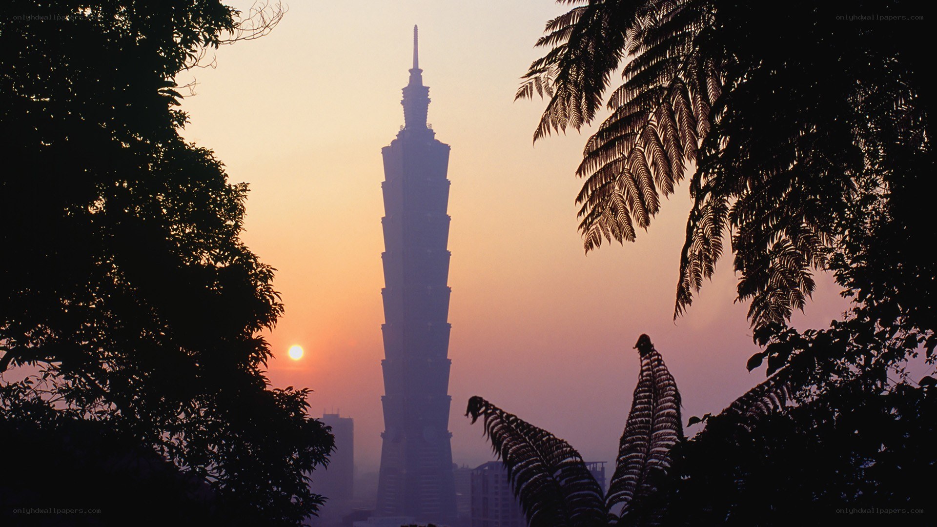 Taipei Tower at sunset