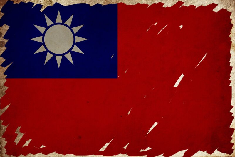 Taiwan flag with distressed texture