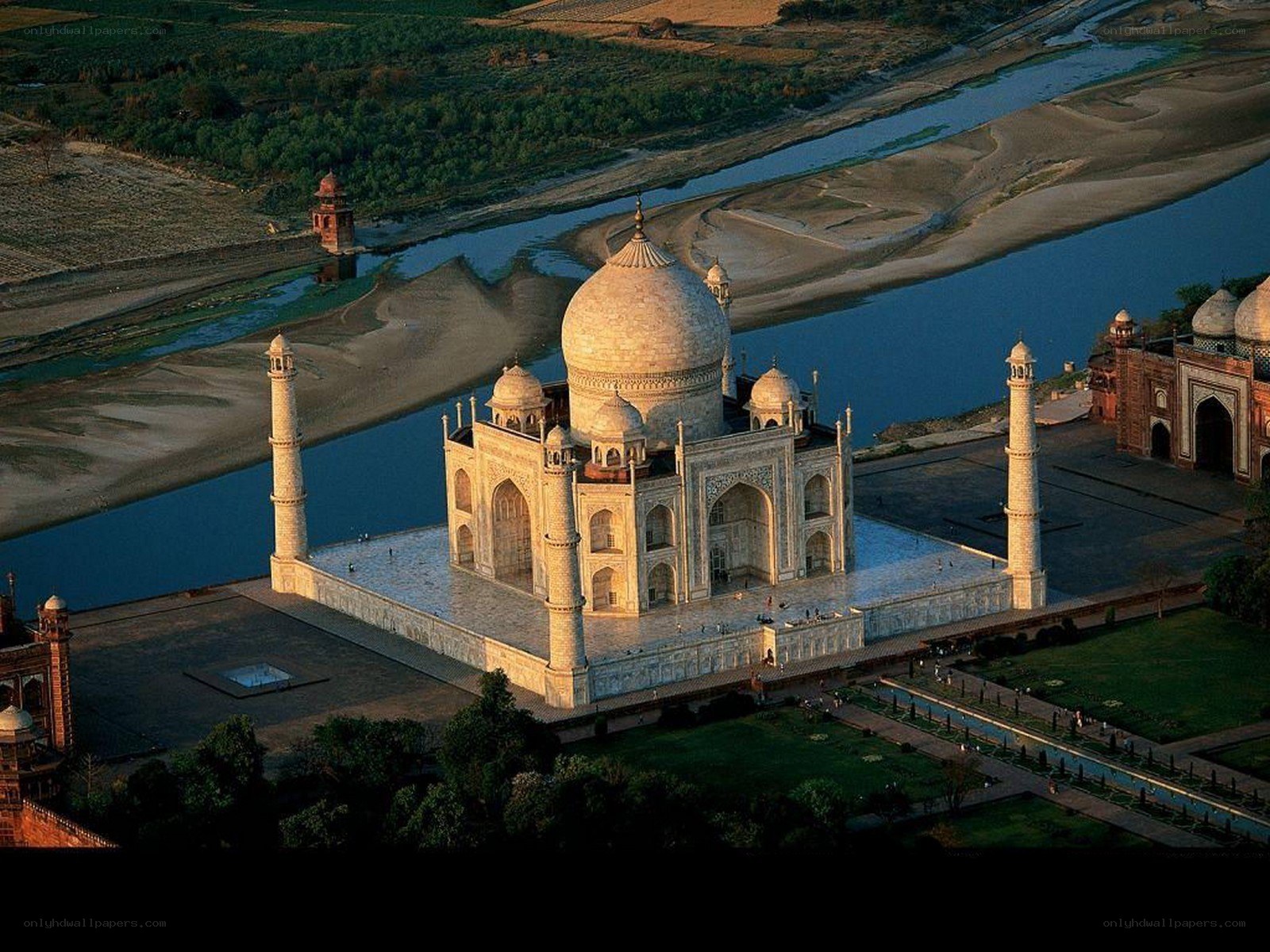 Taj Mahal aerial view