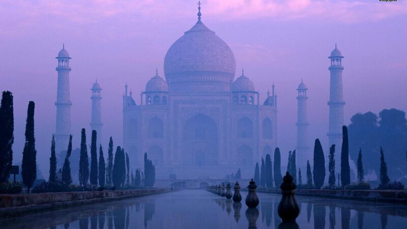 Taj Mahal at Dawn — Purple, Serene
