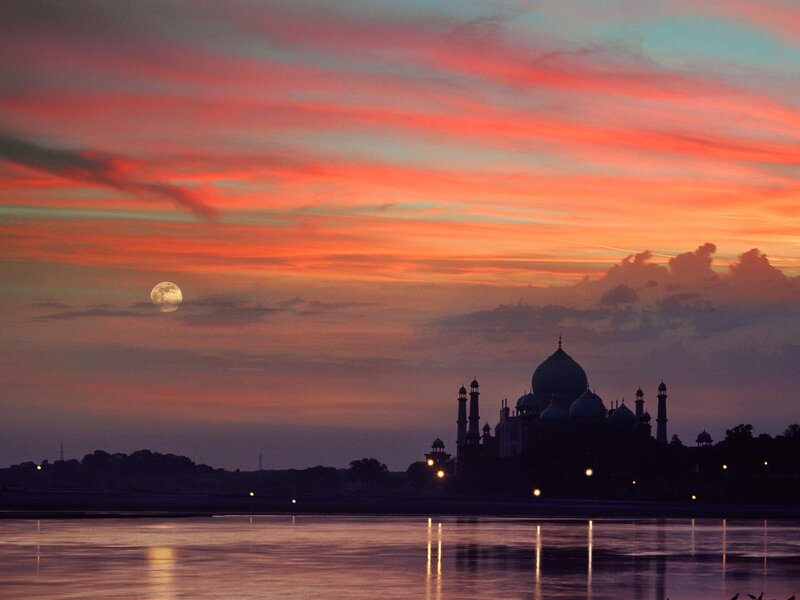 Taj Mahal at Dusk — Orange