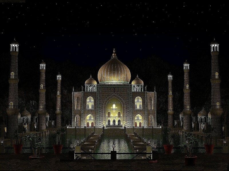 Taj Mahal at night