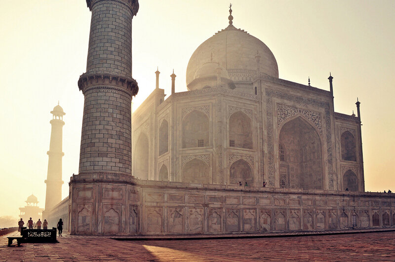 Taj Mahal at Sunrise — Beige, Serene