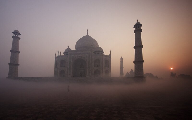 Taj Mahal at Sunrise — Gray