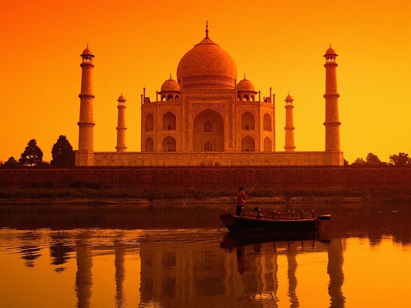Taj Mahal at Sunset — Orange