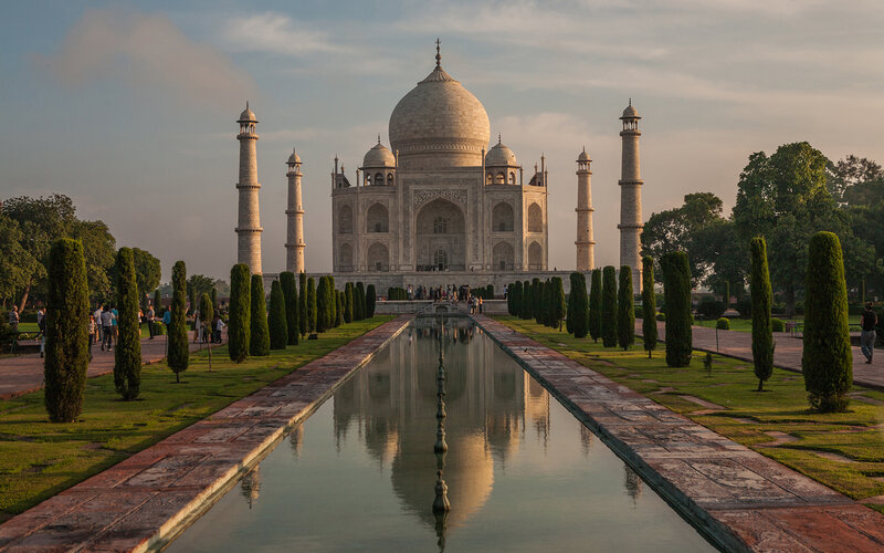 Taj Mahal at Sunset — White