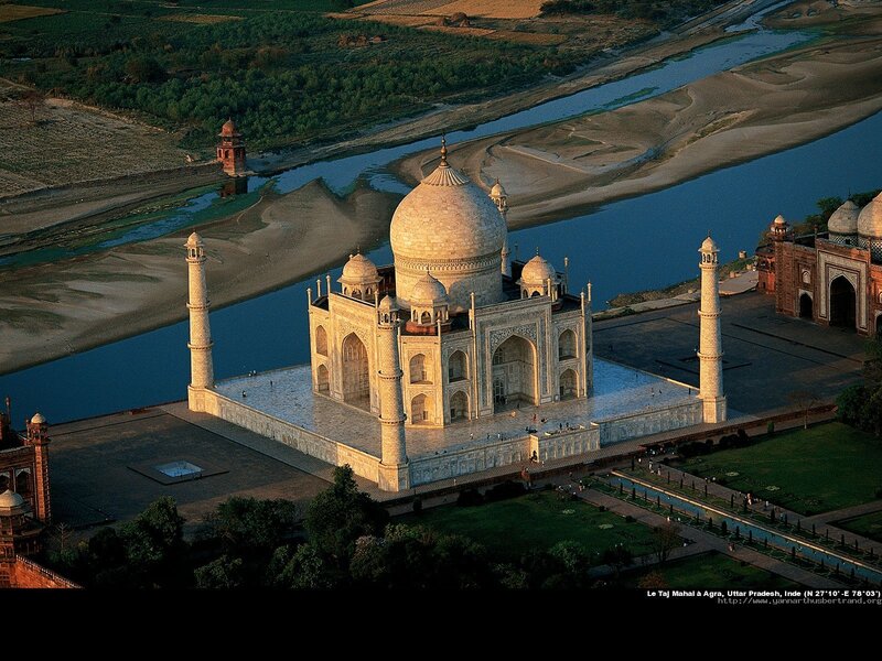 Taj Mahal Complex — White, Serene, Sunset