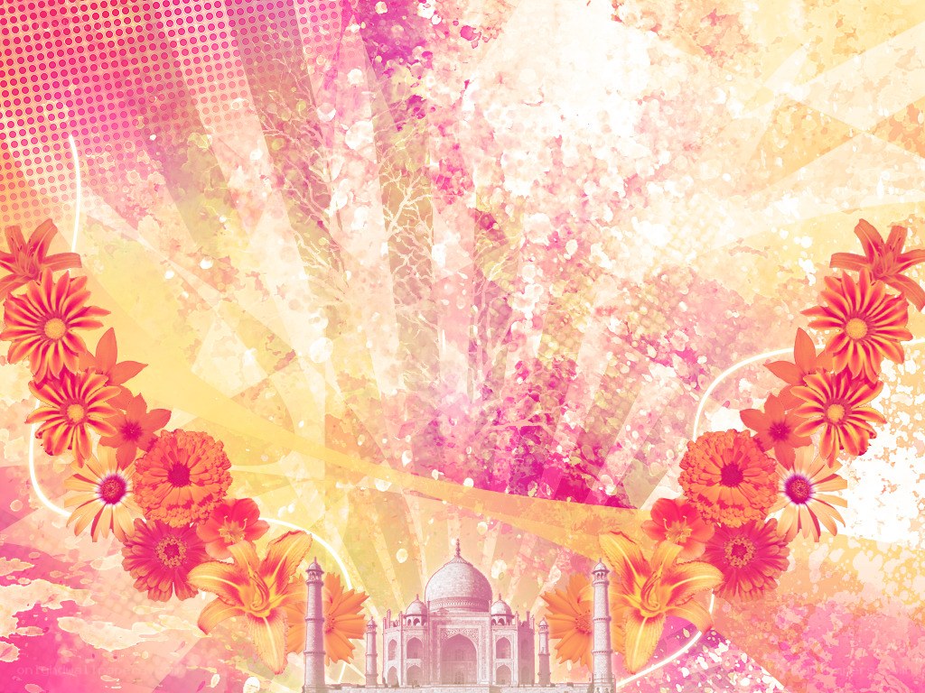 Taj Mahal floral background