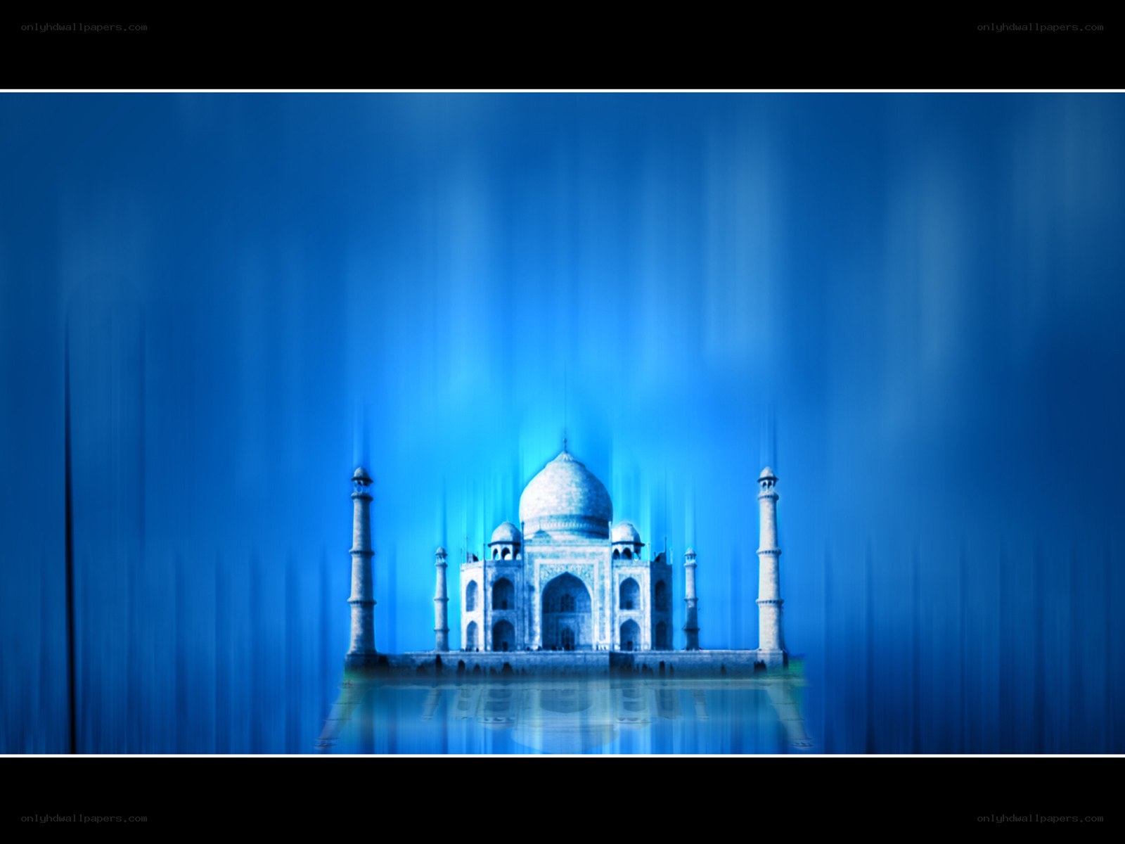Taj Mahal in blue light