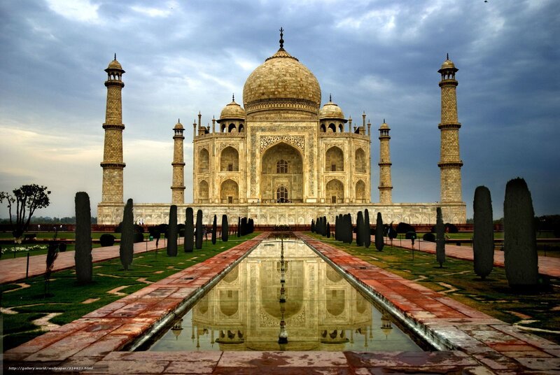Taj Mahal Monument — White, Dramatic