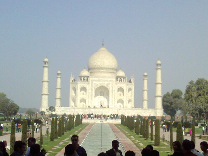 Taj Mahal Monument — White, Serene, Afternoon, Photograph, People, Gardens
