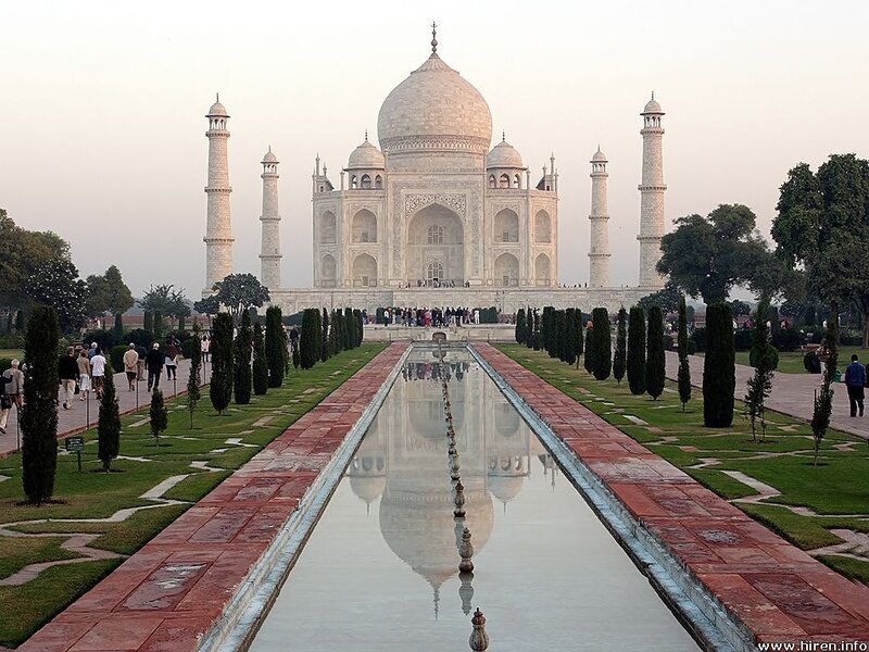 Taj Mahal Monument — White, Serene, Sunset