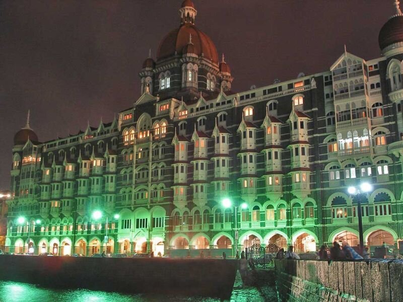 Taj Mahal Palace hotel at night