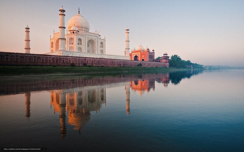 Taj Mahal Reflection — Blue, Serene, Sunrise, Photograph