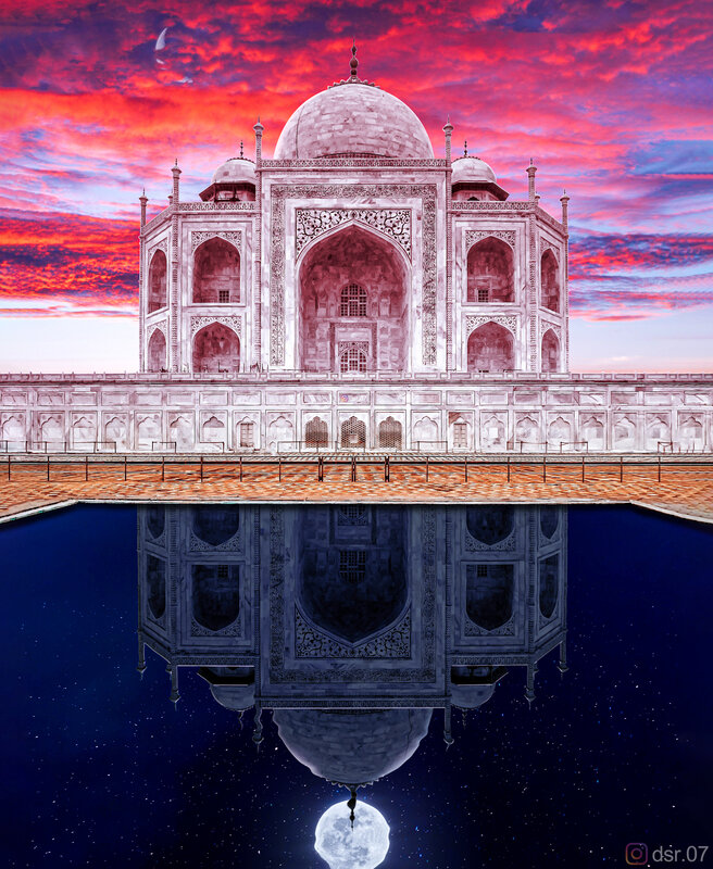 Taj Mahal Reflection — Red