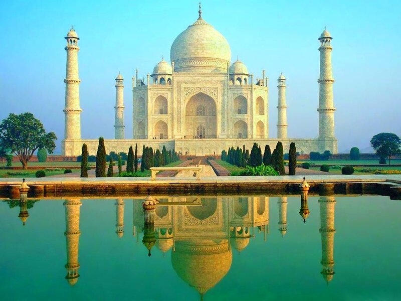 Taj Mahal Reflection — White, Serene, Morning, Photograph, Dome, Minarets