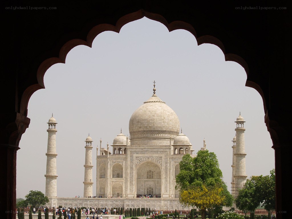 Taj Mahal through an arch