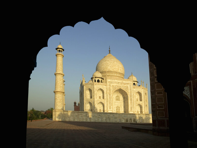 Taj Mahal through an archway