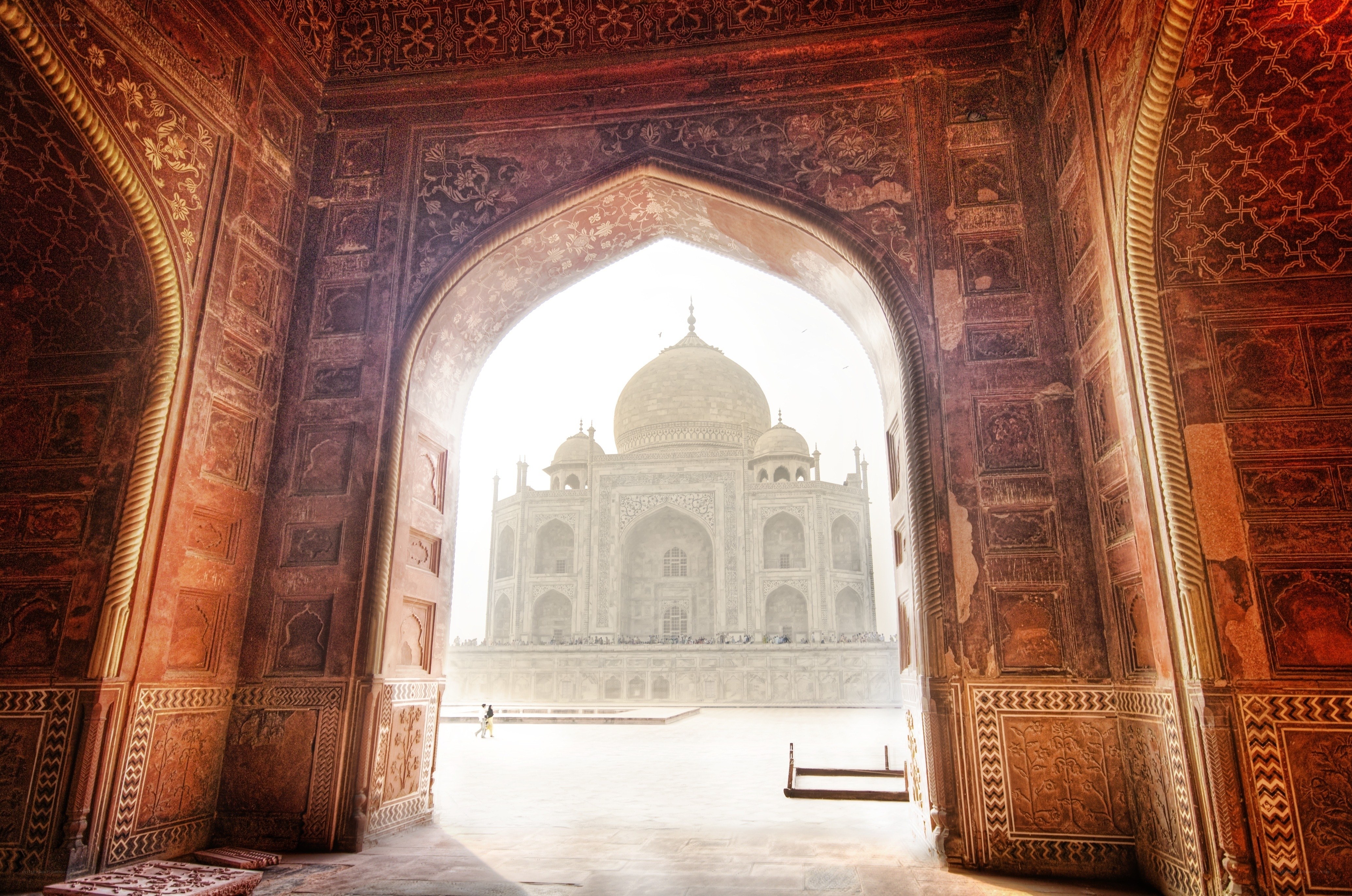 Taj Mahal through an archway