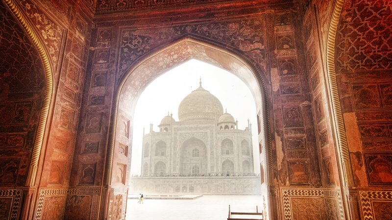 Taj Mahal Through Arch — Brown