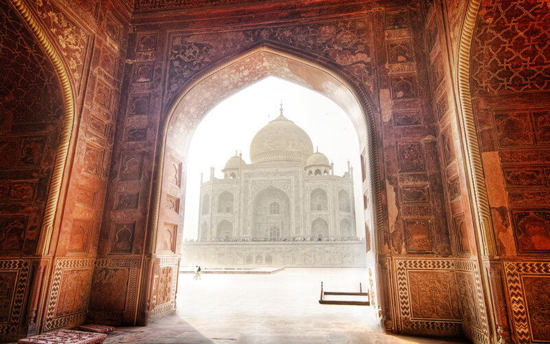 Taj Mahal Through Archway — Brown