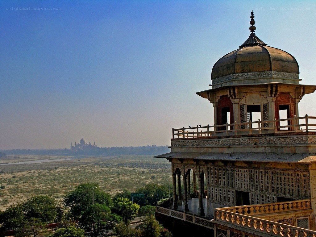 Taj Mahal view from a tower