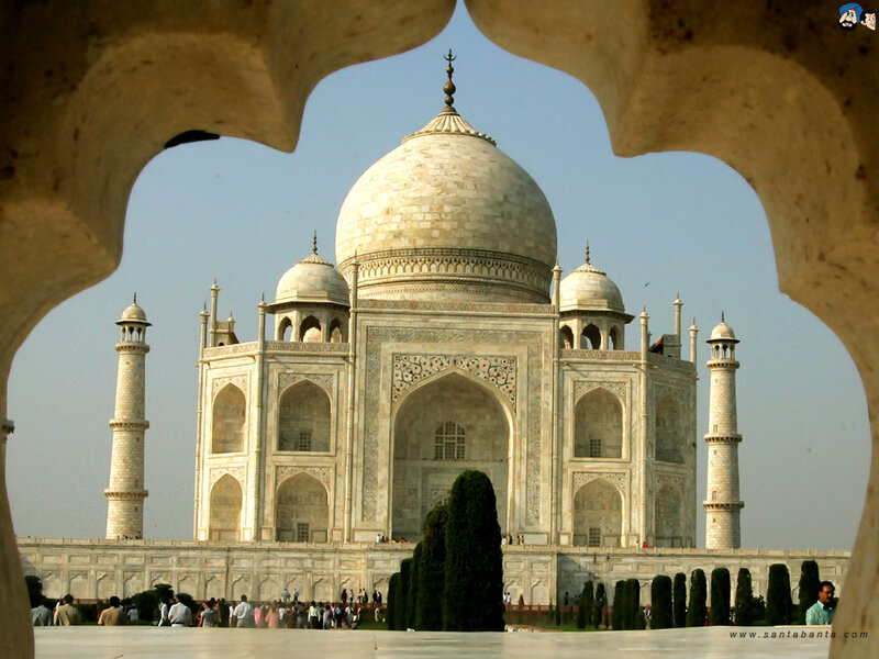 Taj Mahal Viewed Through Arch — White