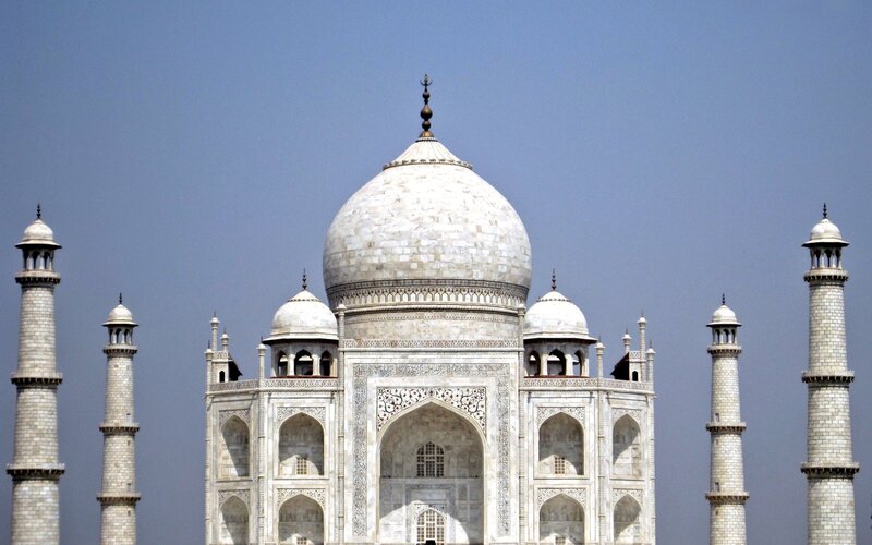 Taj Mahal with minarets