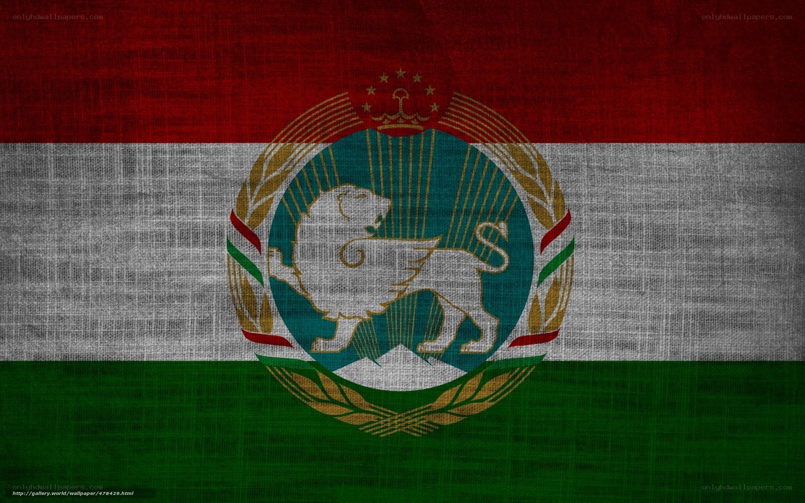 Tajikistan flag with emblem