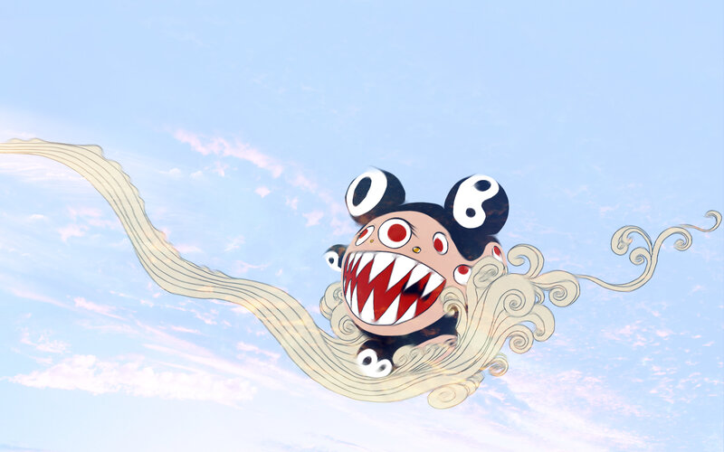 Takashi Murakami's character in the sky