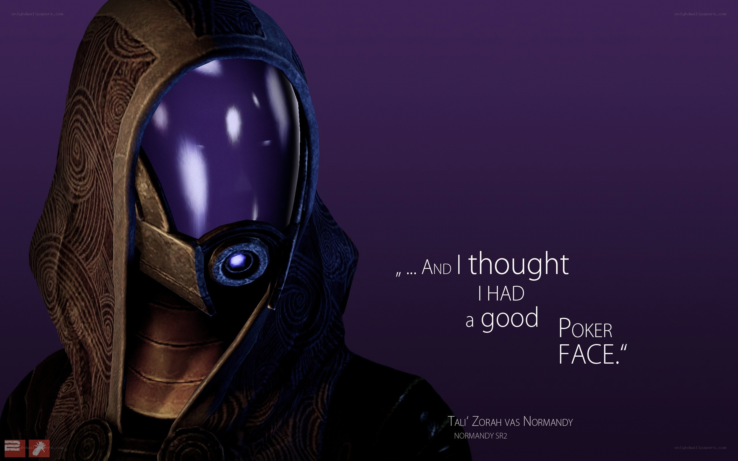 Tali'Zorah with a poker face