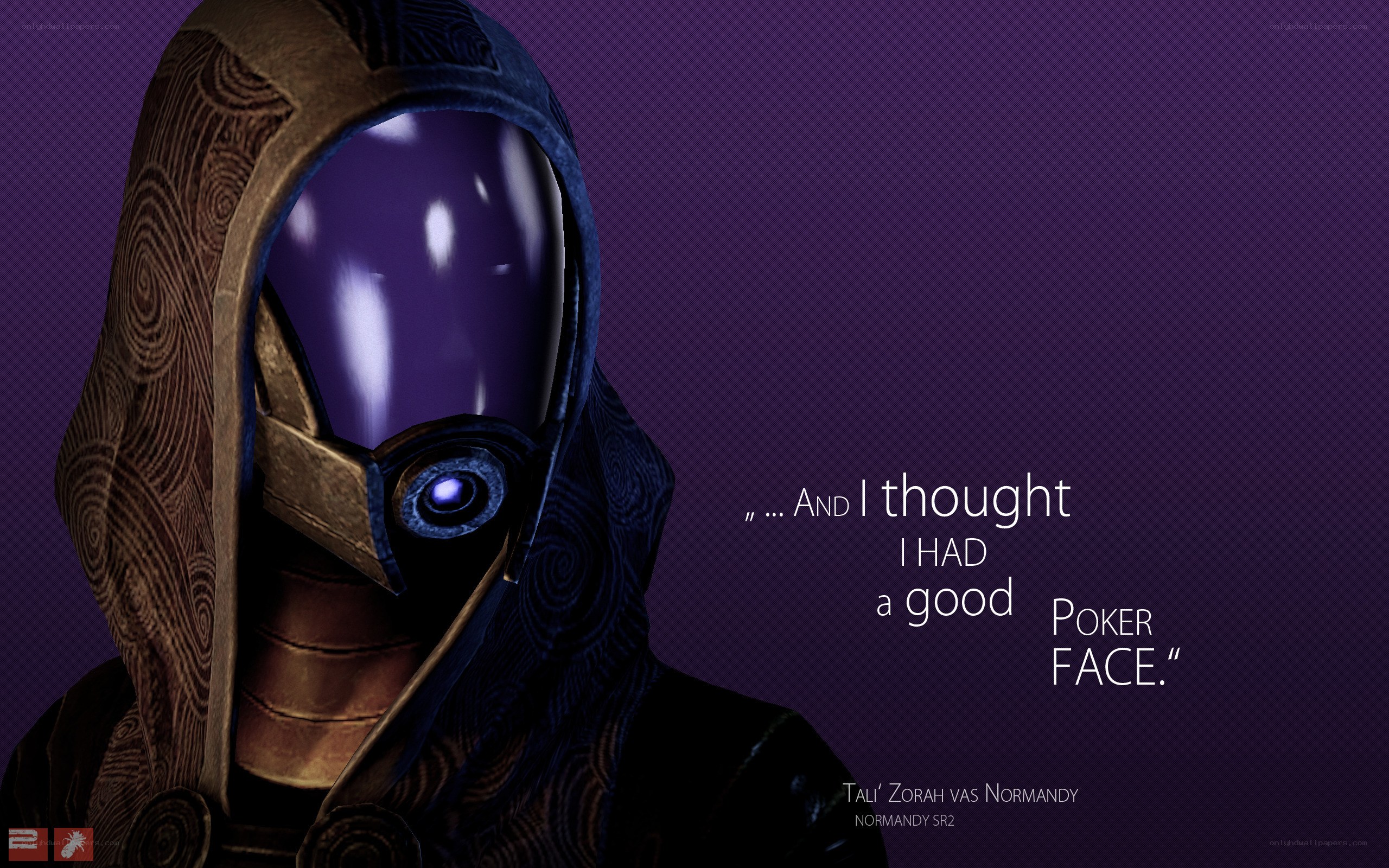 Tali Zorah with poker face