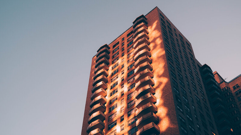 Tall Brick Apartment Building