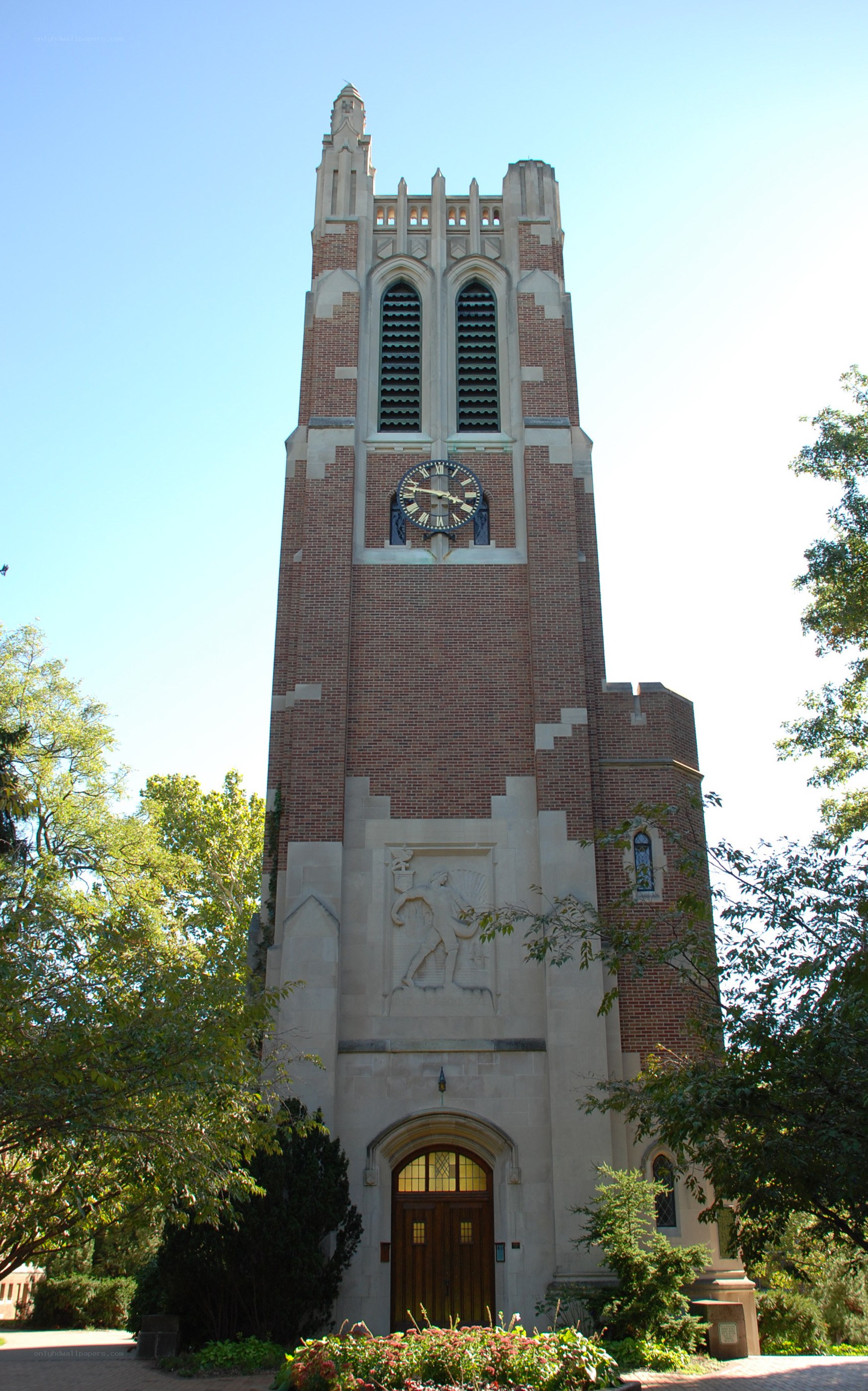 tall brick clock tower